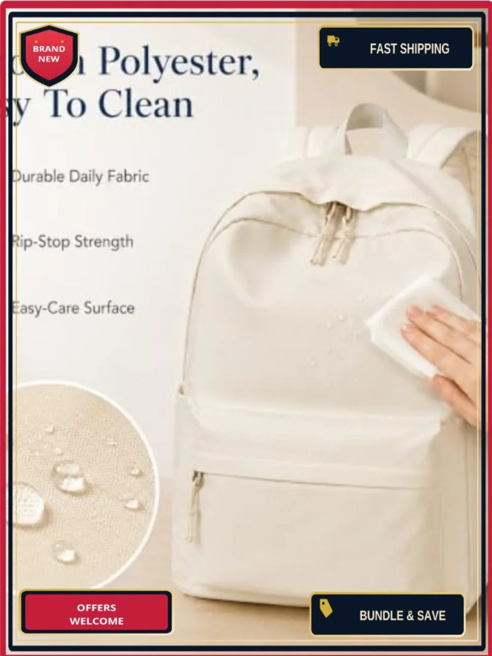 Laptop Backpack for Women Teens, School College Travel Daypack, Padded 15 inch